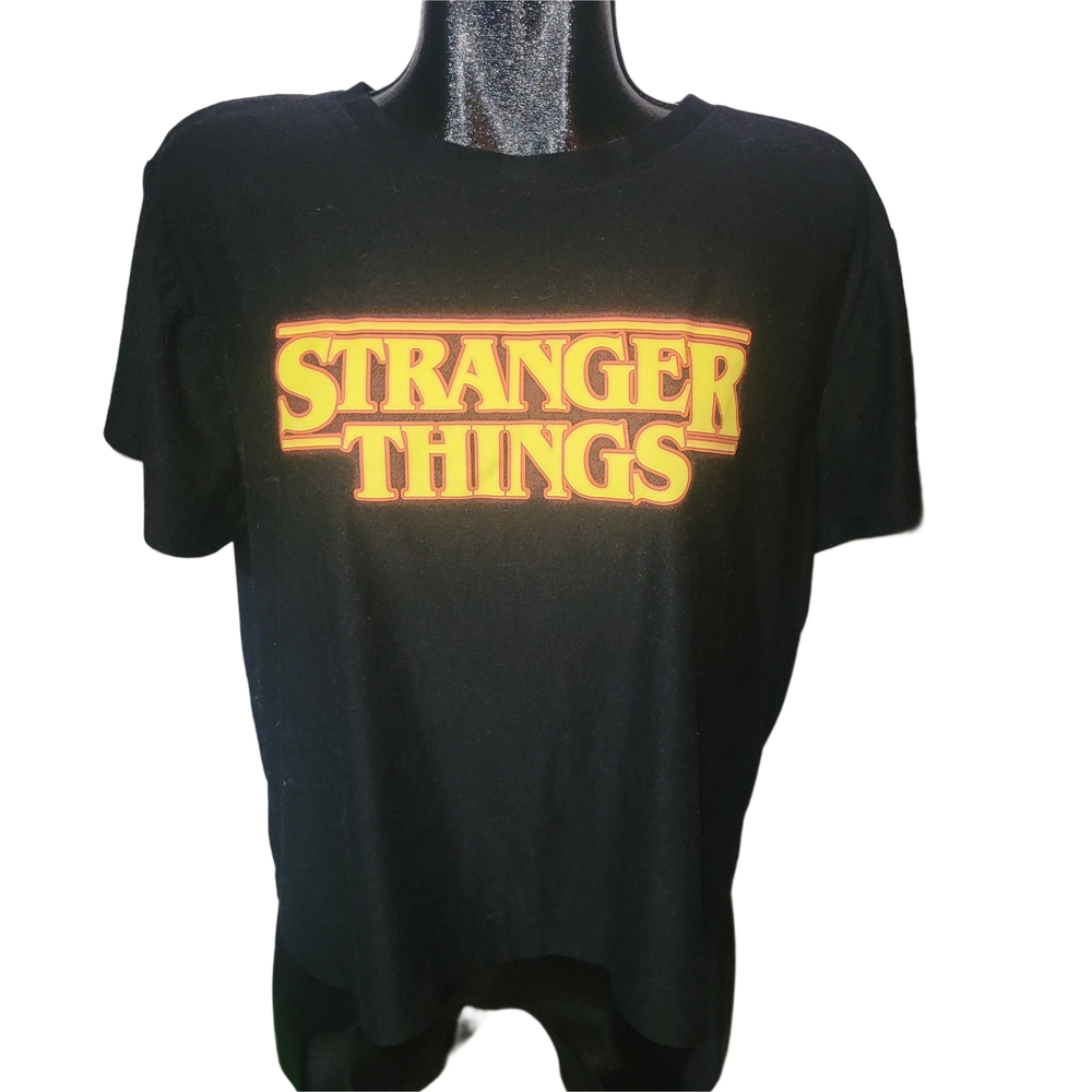 Stranger Things Black Casual T-Shirt Size XL
